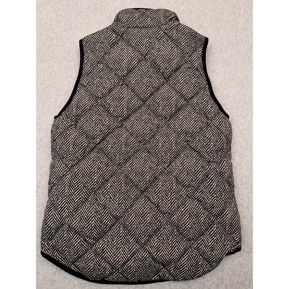 J.CREW Herringbone Quilted Down Puffer‎ Vest Women's XS Tan Preppy Full Zip - Picture 7 of 7